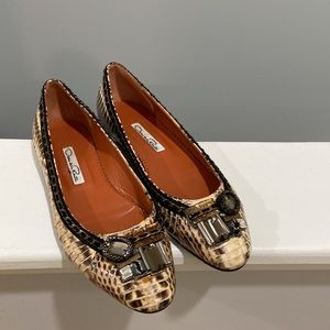 oscar de la renta animal print, jewels,  and chains flats size 36 and 36 1/2